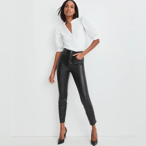 Veronica Beard Maera High-Rise Stretch Vegan Leather Pants - Picture 1 of 9